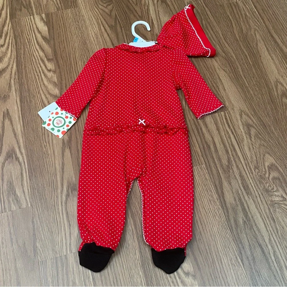 Little Me My First Christmas Baby Bodysuit and Hat Size 6 months NEW